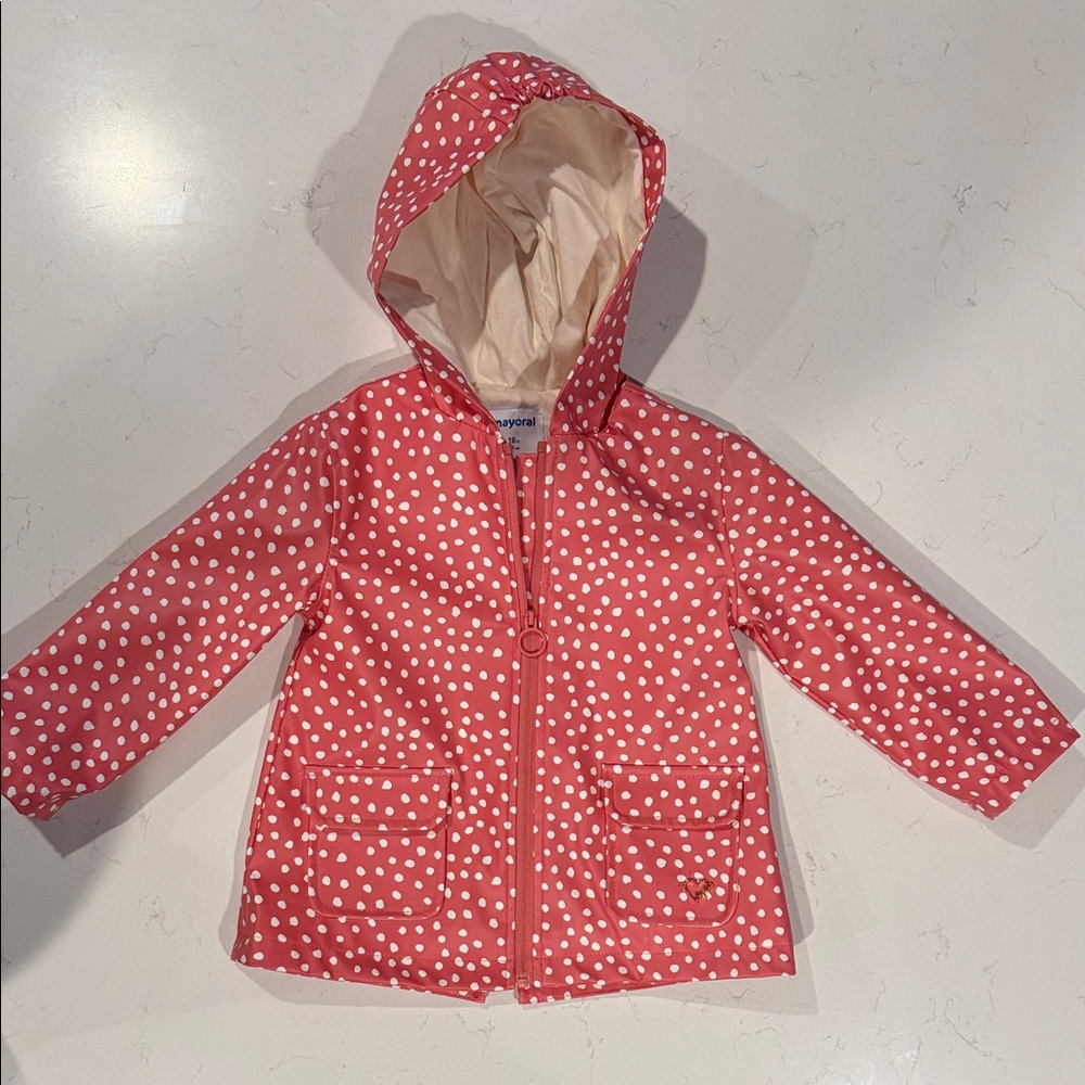 Mayoral Polka Dot Hooded Rain Jacket (18M)